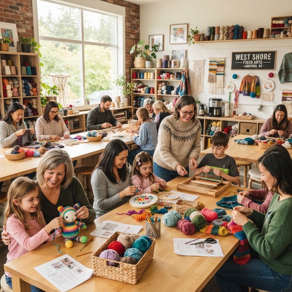 An older child working on an advanced crochet technique