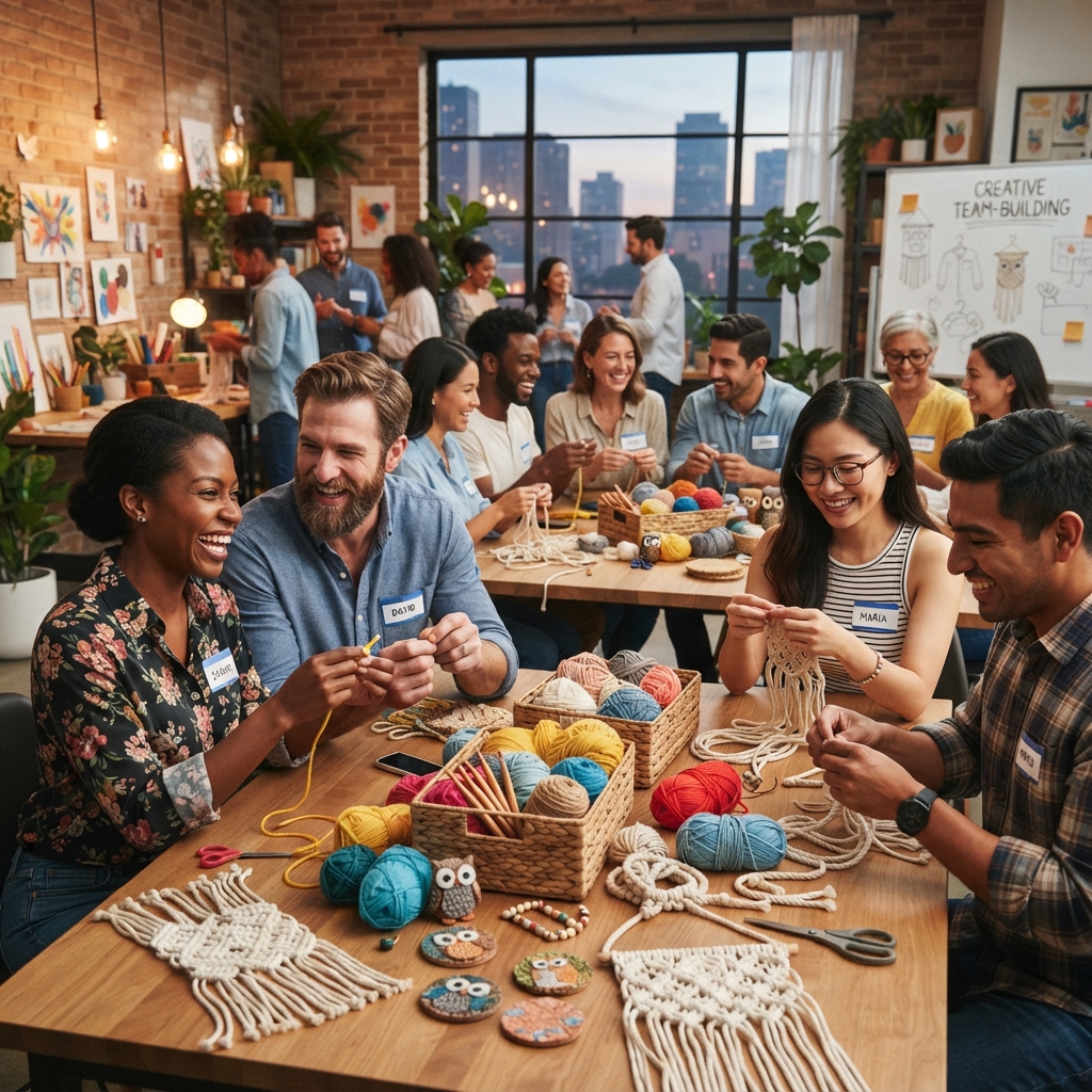 A small private group in a fibre arts workshop